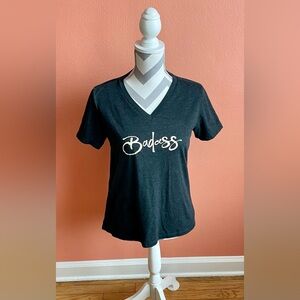 Bella Canvas Black 'Badass' V-Neck Tee